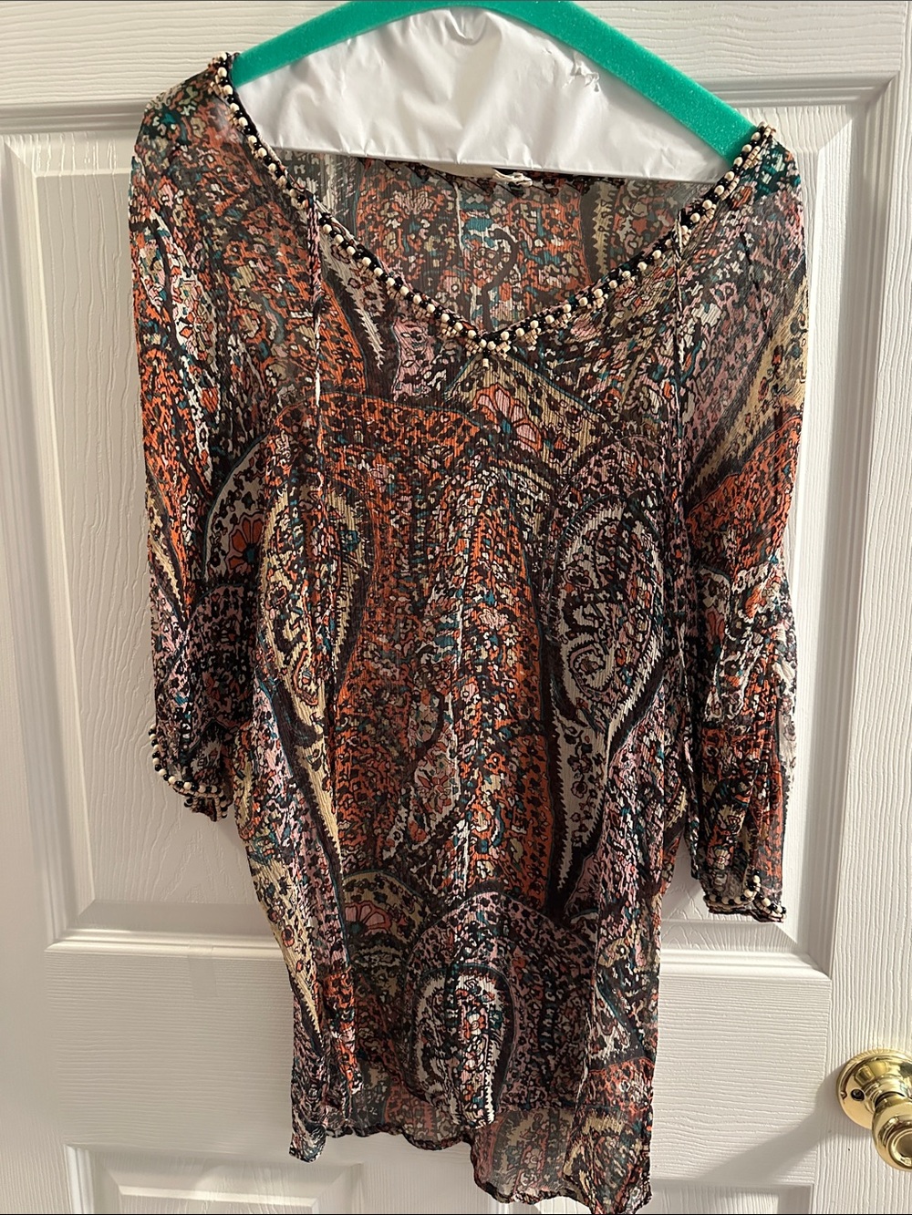 Women’s Paisley Beach Coverup Tunic - Multicolor